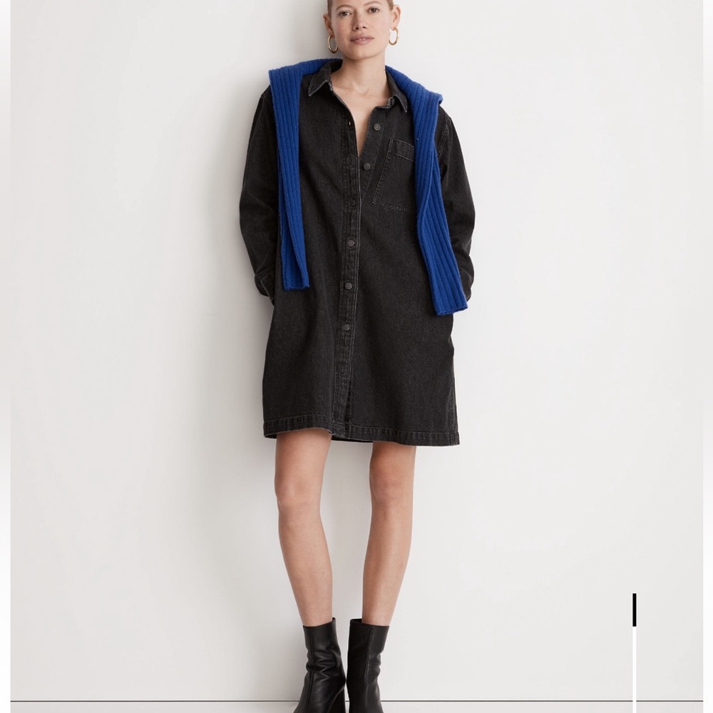 Oversized Denim Shirtdress in Lunar Wash